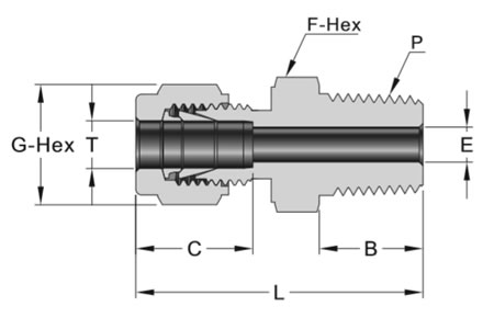 卡套式异径活接头